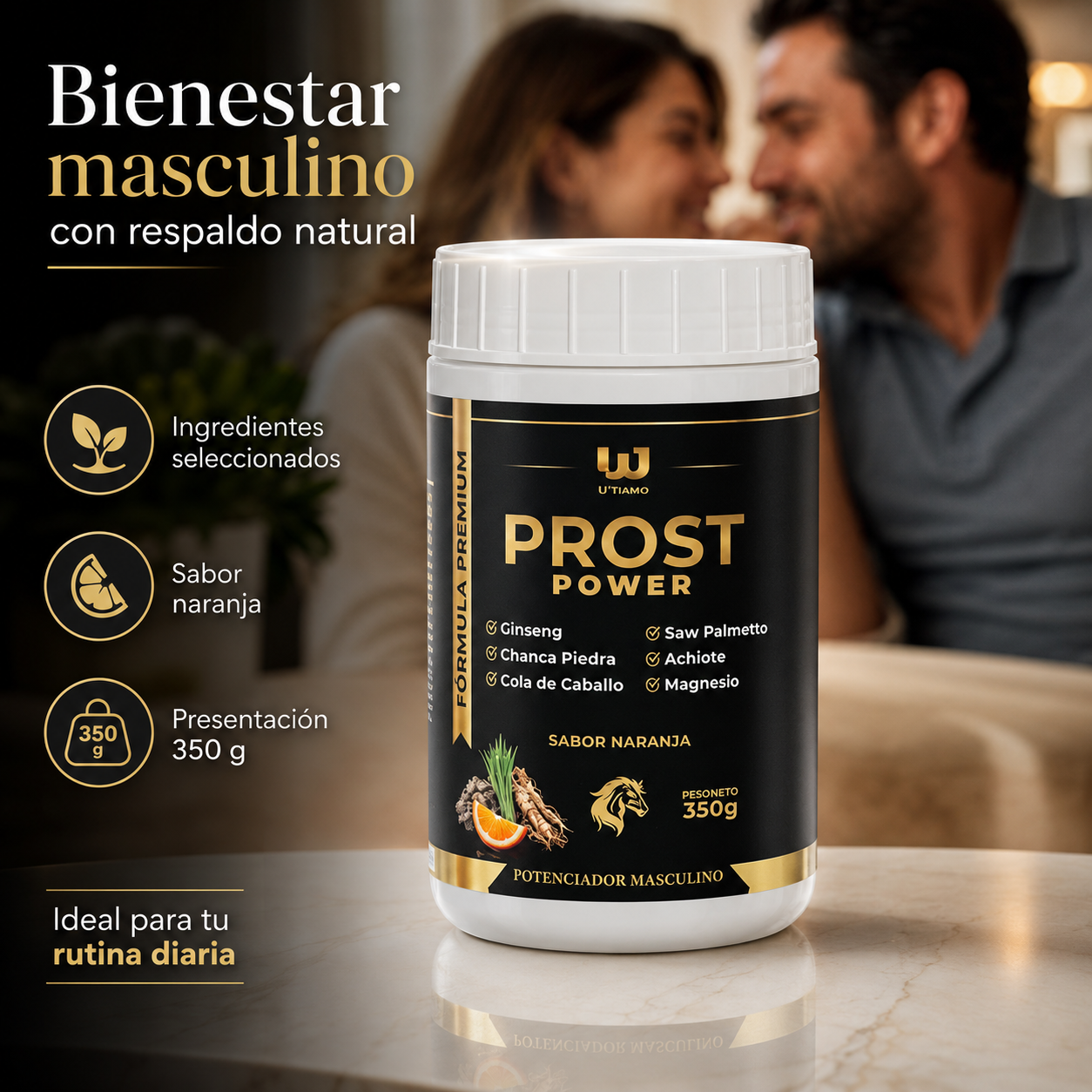 PROST POWER 350g – Salud Prostática y Urinaria – Sabor Naranja